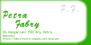 petra fabry business card